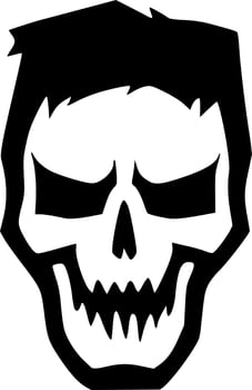 vector illustration of zombie face cartoon