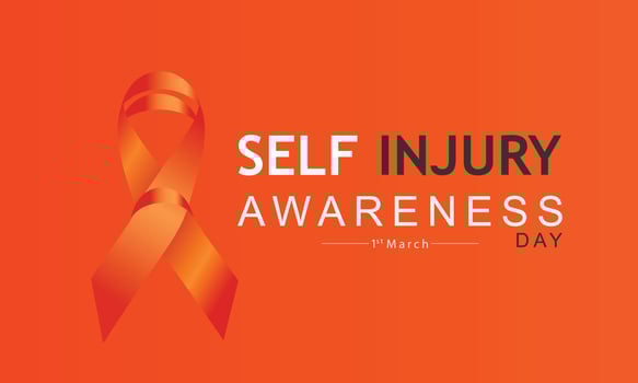 Vector illustration on the theme of Self Injury awareness day In honor of which occurs annually on March 1st.