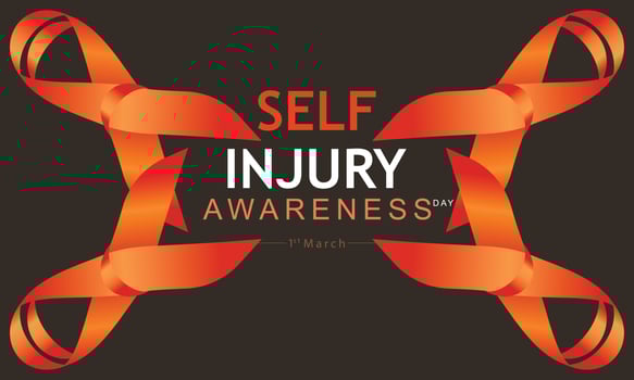 Vector illustration on the theme of Self Injury awareness day In honor of which occurs annually on March 1st.