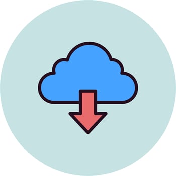 Cloud  download Vector Icon