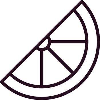 Inclined Slice Of Lemon Vector Icon