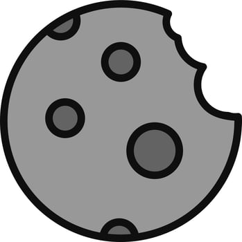 Cookie With Fine Chips Vector Icon