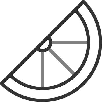 Inclined Slice Of Lemon Vector Icon
