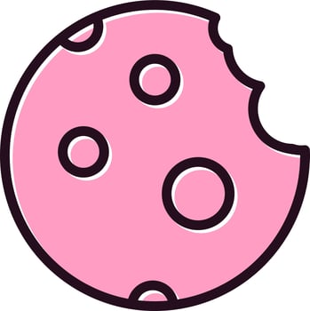 Cookie With Fine Chips Vector Icon