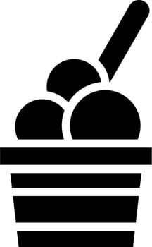 Ice Cream Balls On Cup Vector Icon
