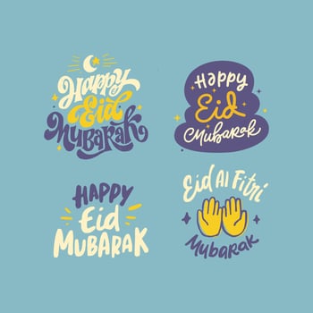 Eid Mubarak Lettering Typography vector
