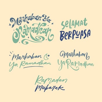 Ramadan Lettering Typography vector