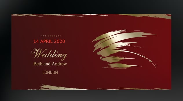 Golden paint smear on dark background vector