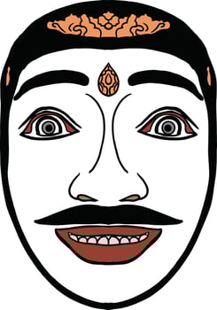 Traditional Mask Bali Vector Image Vintage Classic Isometric Graphic Design Illustrations