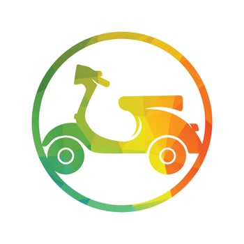 Vintage scooter vector illustration design. Scooter illustration on white background.