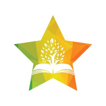 Education tree growth on book idea vector logo. Students with Graduation cap vector design.