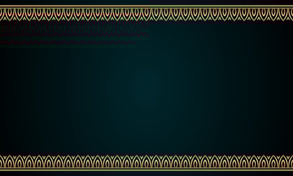Decorative frame Elegant for design in Islamic style, place for text. golden border and green background. vector