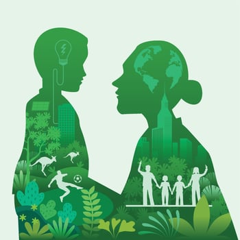 Environmental concept. Go Green Save the world illustration vector