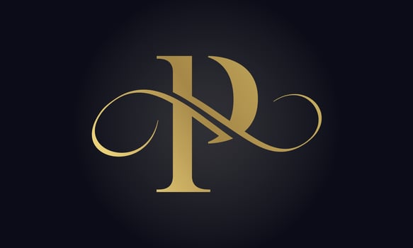 Luxury Letter P Logo Template In Gold Color. Initial Luxury P Letter Logo Design. Beautiful Logotype Design For Luxury Company Branding. vector