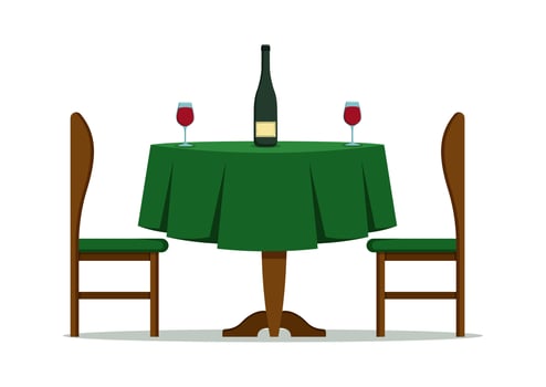 Restaurant Table Vector Clipart Flat Design Isolated On White Background