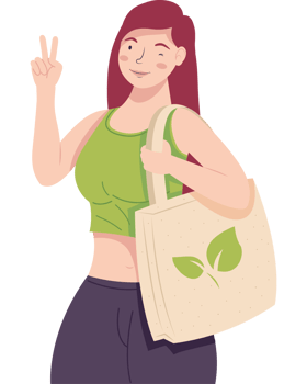 ecologist girl with bag png