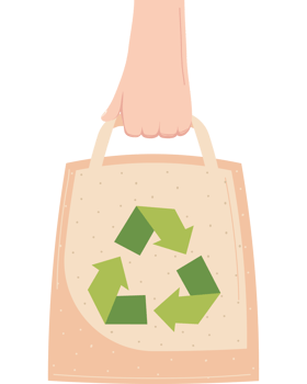 hand lifting ecology bag png