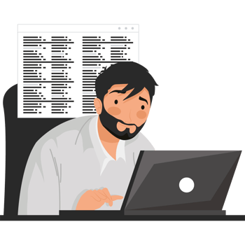 male developer with laptop png