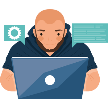man developer with laptop png