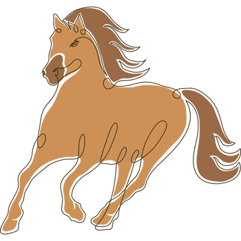 wild horse color drawn png