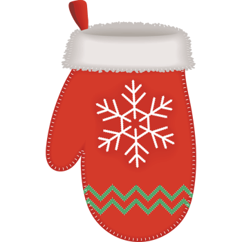 christmas glove with snowflake png