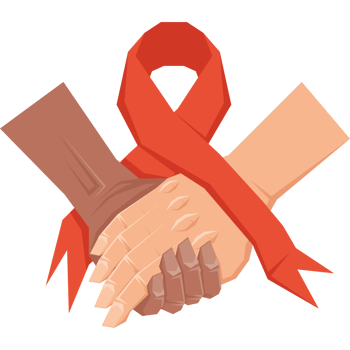 interracial hands with AIDS ribbon png