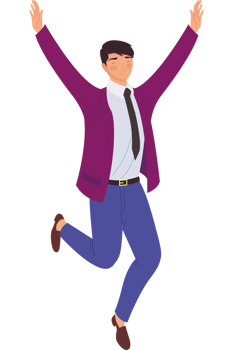 elegant businessman jumping celebrating png