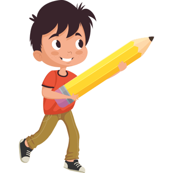 little schoolboy with pencil png