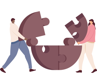 business couple with puzzle png