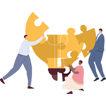 business people with puzzle png