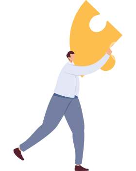 elegant businessman with puzzle png