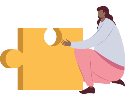 afro woman with puzzle png