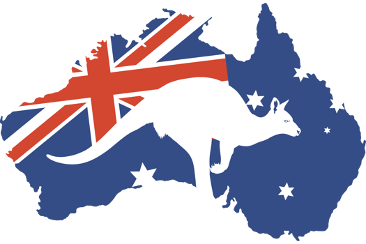 australian flag in map png