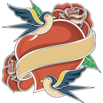 swallows and heart tattoo png