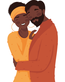 afro lovers couple png