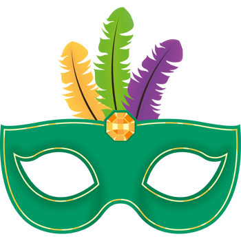 green mardi gras mask png