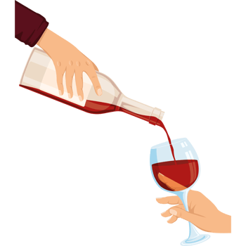 hand serving wine in cup png