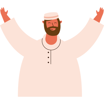 bearded man muslim celebrating png