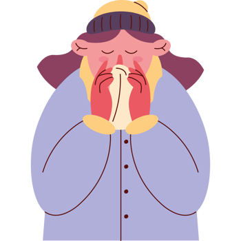 woman sick with flu png