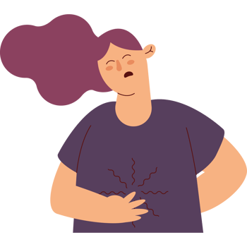 woman sick with stomach ache png