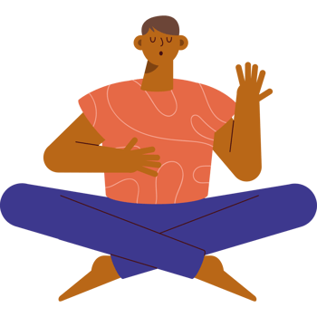 afro man in lotus position png