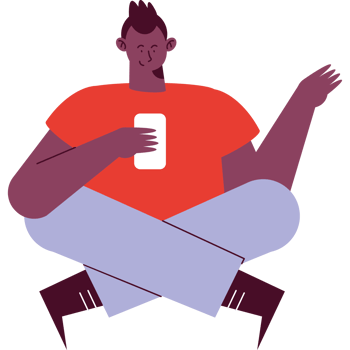 afro man using smartphone png