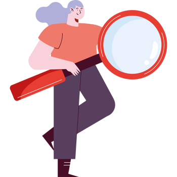 woman with magnifying glass png