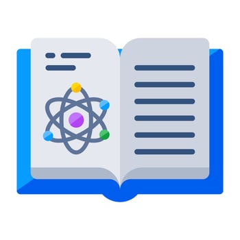 Flat design icon of science book vector