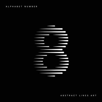 Number eight abstract modern lines art vector