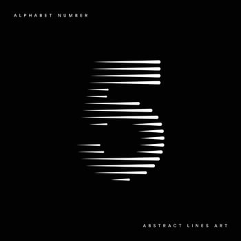 Number five abstract modern lines art vector