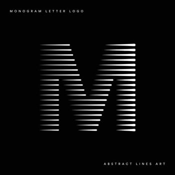 Letter m abstract modern lines art monogram logo vector