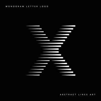 Letter x abstract modern lines art monogram logo vector