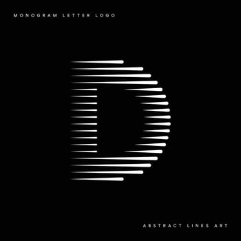 Letter d abstract modern lines art monogram logo vector
