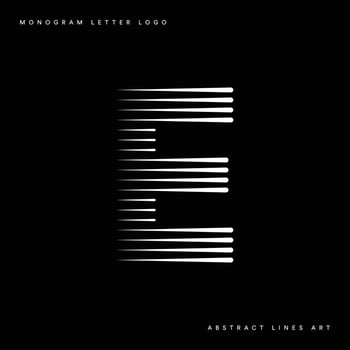 Letter e abstract modern lines art monogram logo vector